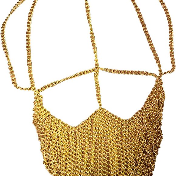 Cosplay / Belly Dancer Face Chainmail Mask - Picture 7 of 7